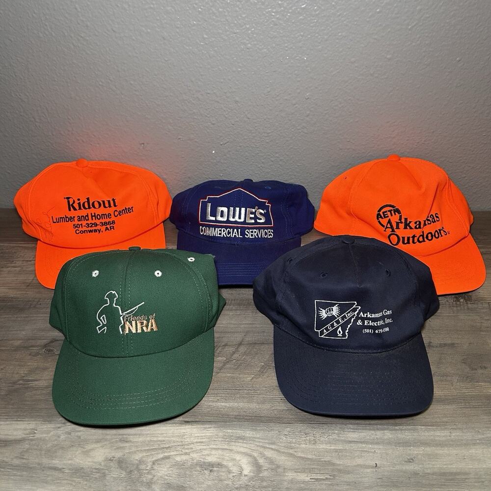 Variety 5 Pack Mens Baseball Cap Hat Snapback Arkansas Ridout Lowes NRA Etc